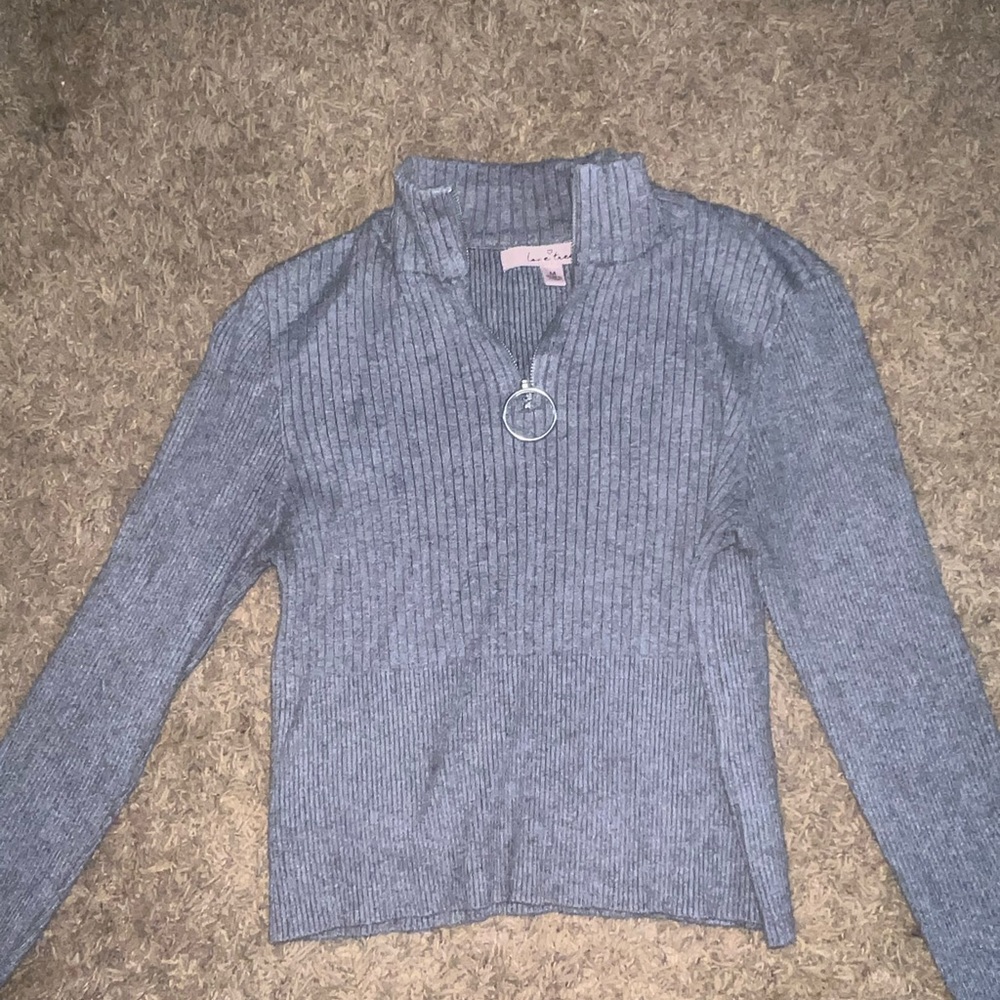 quarter zip cropped sweater